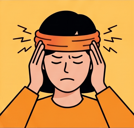 긴장성두통 원인과 머리 주변 근육 긴장 증상 안내 이미지