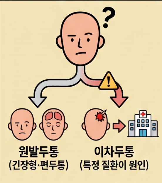 원발두통과 이차두통으로 나누는 두통 종류 안내 이미지