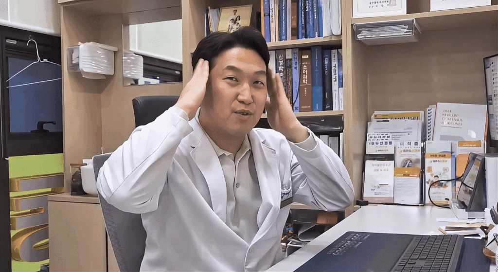 어지럼증과 눈 움직임 이상으로 중추성 어지럼증을 확인하는 이미지