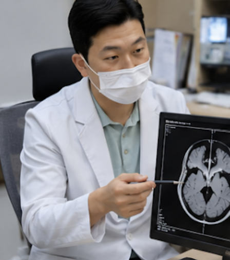 뇌졸중 전조증상에 관해 설명하는 이종민 신경과 전문의