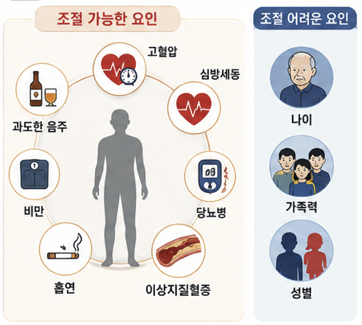 고혈압·심방세동·당뇨·흡연 등 조절 가능한 뇌졸중 위험인자