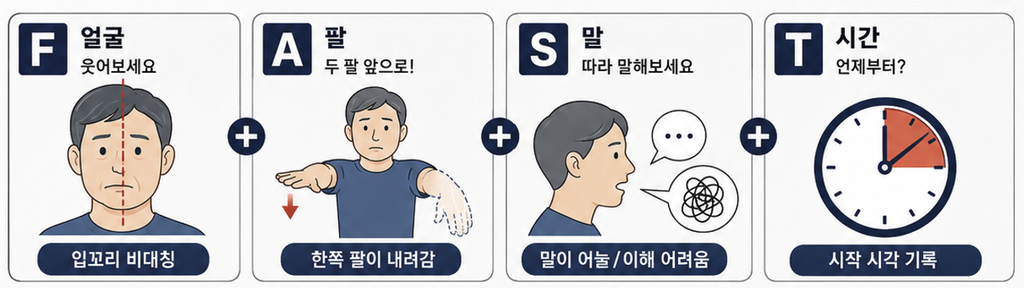 얼굴·팔·말·시간으로 확인하는 뇌졸중 FAST 점검법
